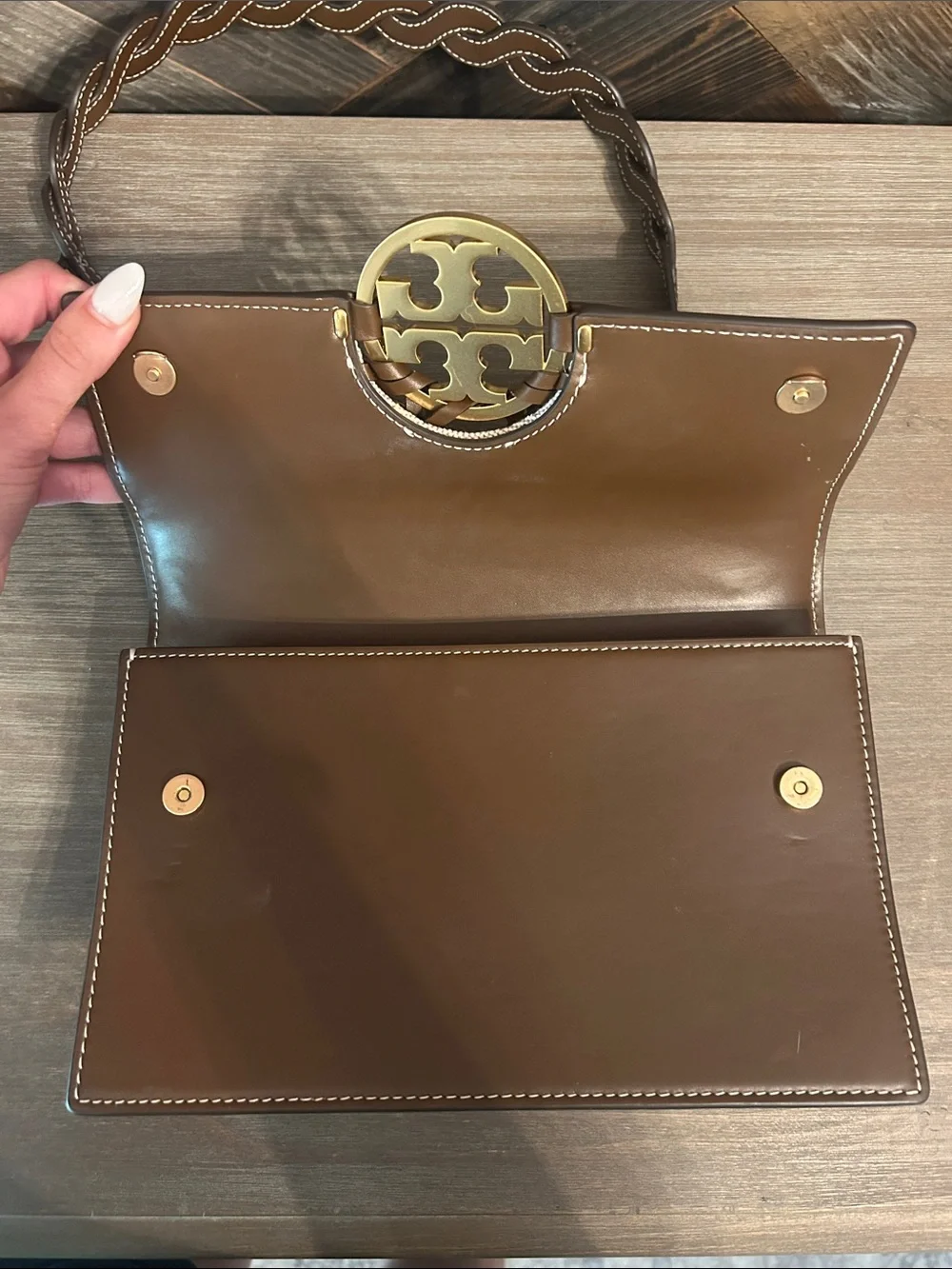 Tory Burch Miller Basketweave Flap Shoulder Bag
